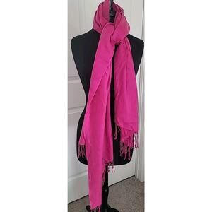 Fuchsia Pink Pashmina Shawl Wrap Scarf Fringe Large